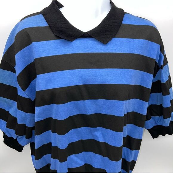Gucci 100% Cotton Printed Striped Short Sleeve Polo Shirt w/Buttons at the Back - Picture 2 of 10